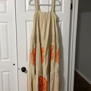 Anthropologie Felicity Embroidered Maxi Dress